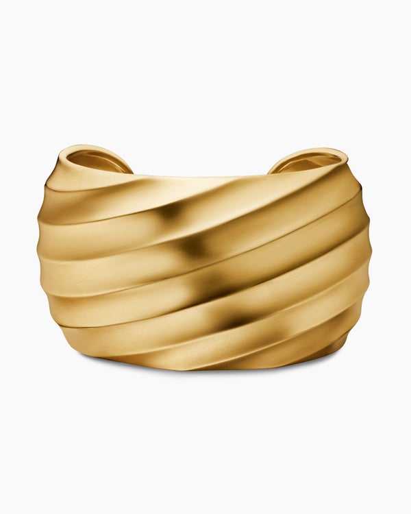 Cable Edge Cuff Bracelet in 18K Yellow Gold, 40mm