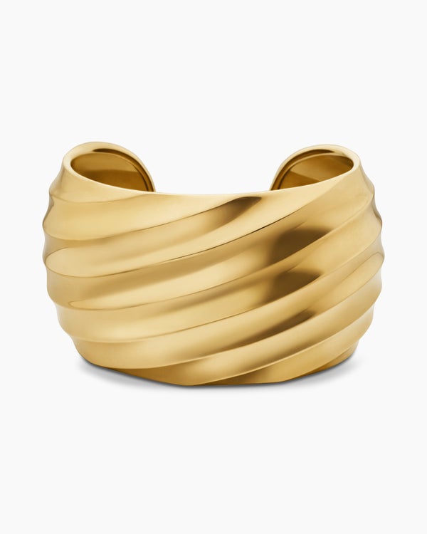 Cable Edge Cuff Bracelet in 18K Yellow Gold, 40mm