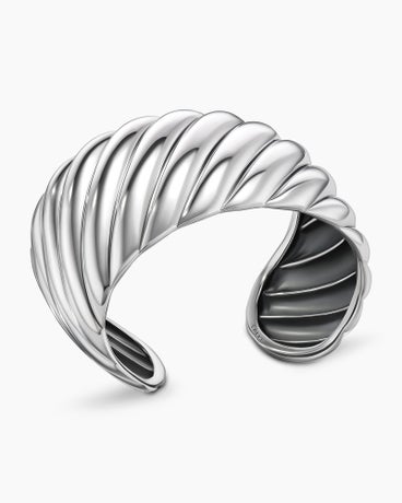 Sculpted Cable Cuff Bracelet in Sterling Silver, 40mm