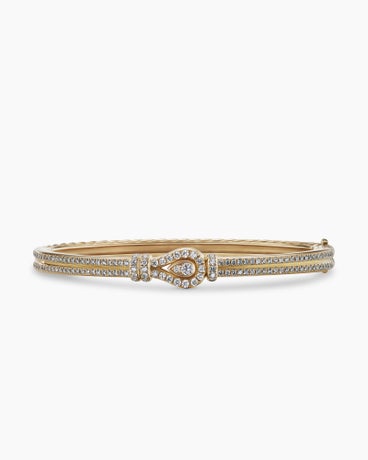 Thoroughbred Loop Bracelet in 18K Yellow Gold with Full Pavé Diamonds, 4.5mm