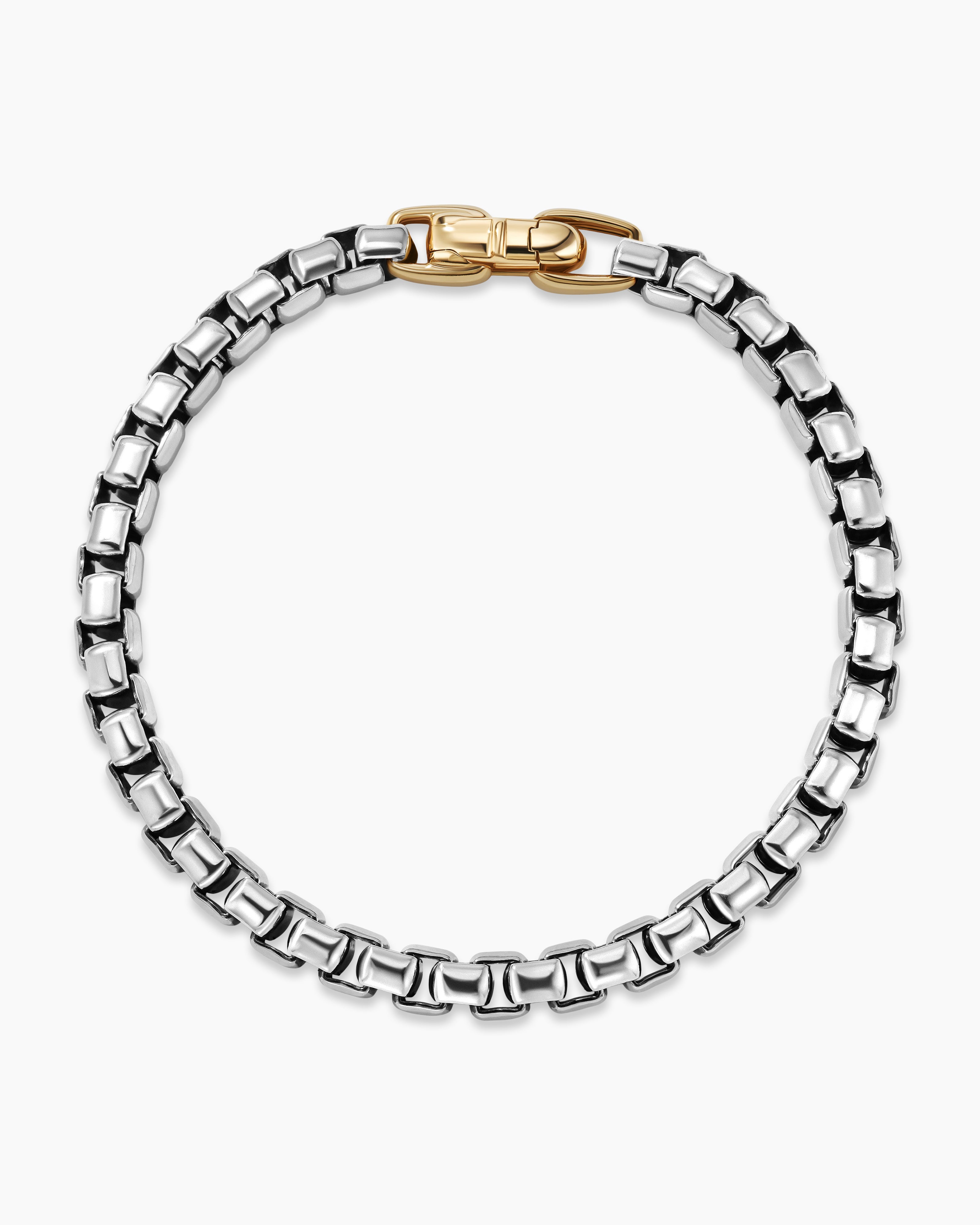 DY Bel Aire Box Chain Yurman | Bracelet David 14K 6mm with Silver in Sterling Yellow Gold