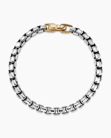 DY Bel Aire Box Chain Bracelet in Sterling Silver with 14K Yellow Gold, 6mm