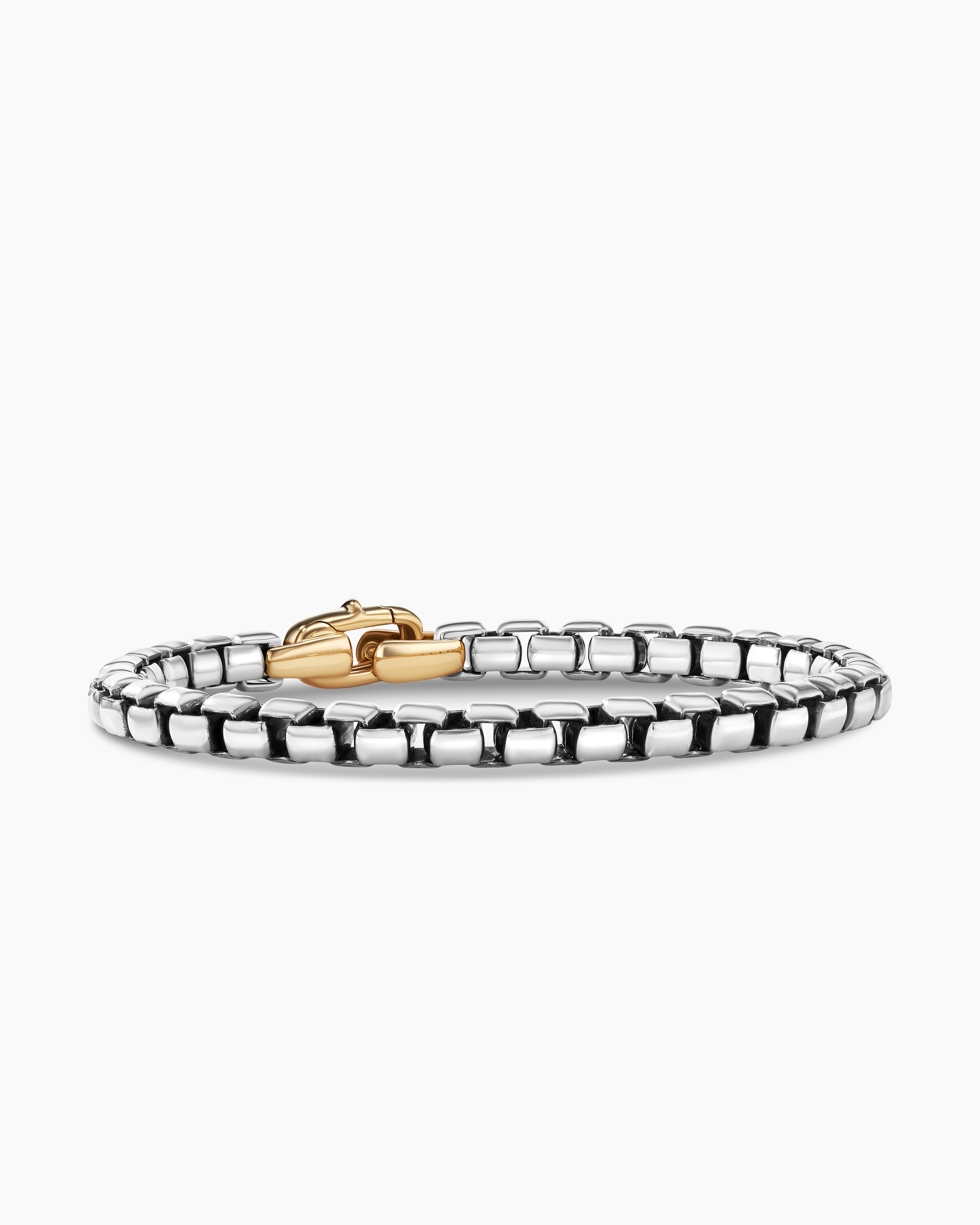 DY Bel Aire Box Chain Bracelet in Sterling Silver with 14K Yellow Gold, 6mm  | David Yurman