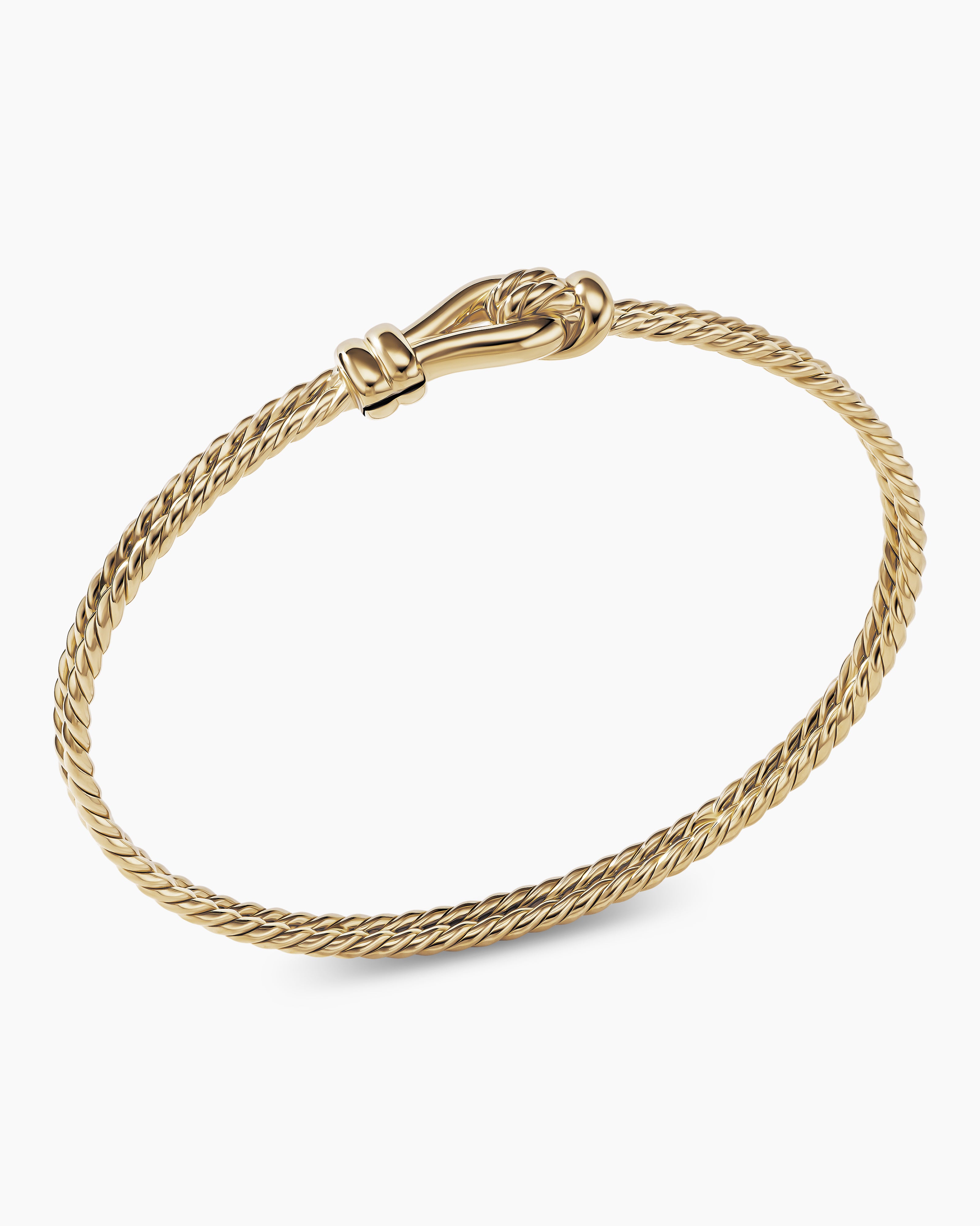 David Yurman Thoroughbred Loop Bracelet with 18K Yellow Gold in Silver