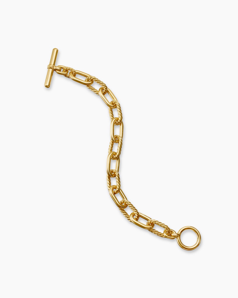 Bracelet chaîne DY Madison® avec fermoir en T en or jaune 18 carats, 11 mm femme