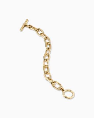 Bracelet chaîne DY Madison® avec fermoir en T en or jaune 18 carats, 11 mm