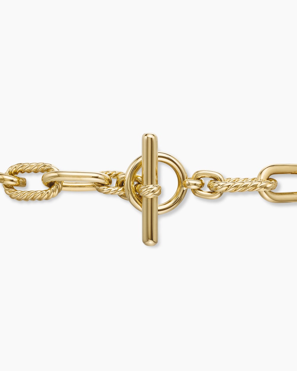 Bracelet chaîne DY Madison® avec fermoir en T en or jaune 18 carats, 11 mm femme