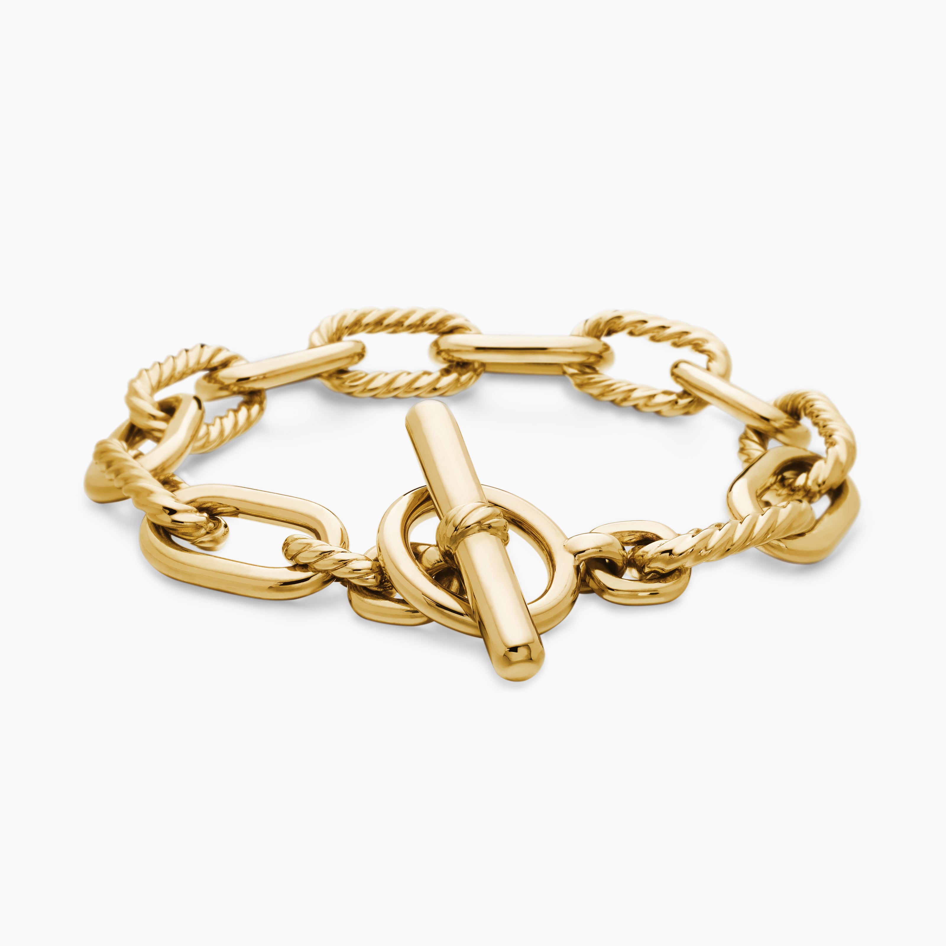 Womens DY Madison Toggle Chain Bracelet in 18K Yellow Gold, 11mm