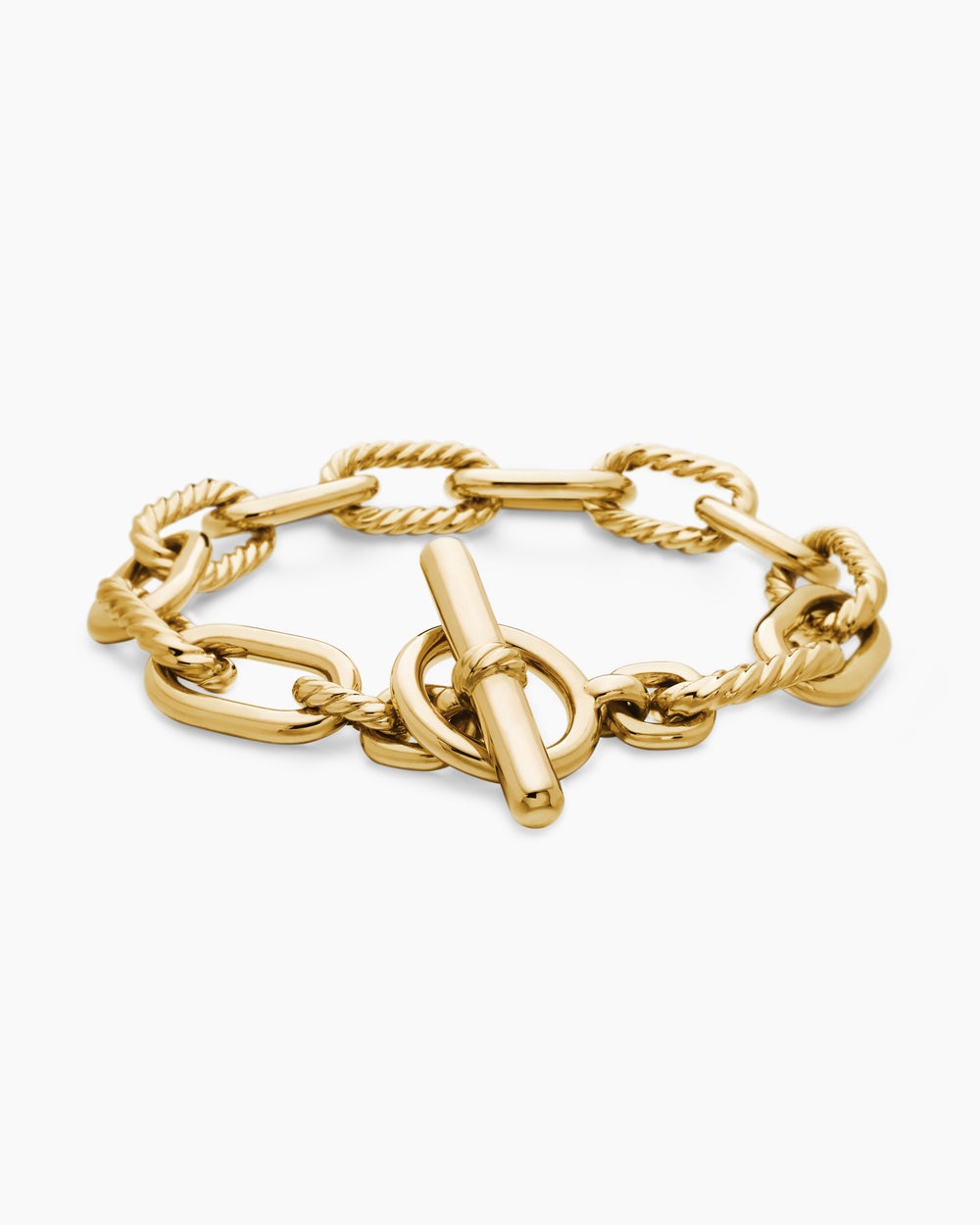 Bracelet chaîne DY Madison® avec fermoir en T en or jaune 18 carats, 11 mm femme