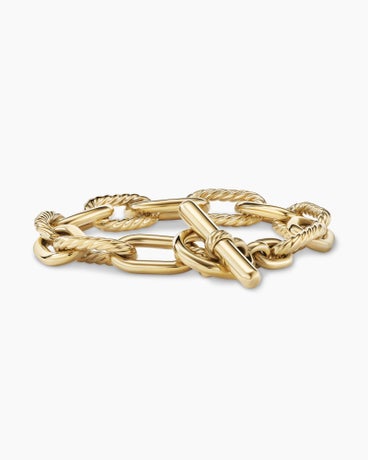 Bracelet chaîne DY Madison® avec fermoir en T en or jaune 18 carats, 11 mm