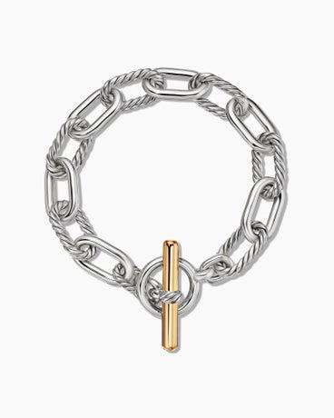 DY Madison® Toggle Chain Bracelet in Sterling Silver with 18K Yellow Gold, 11mm