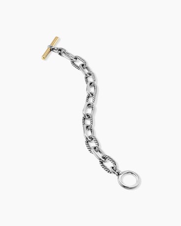 DY Madison® Toggle Chain Bracelet in Sterling Silver with 18K Yellow Gold, 11mm