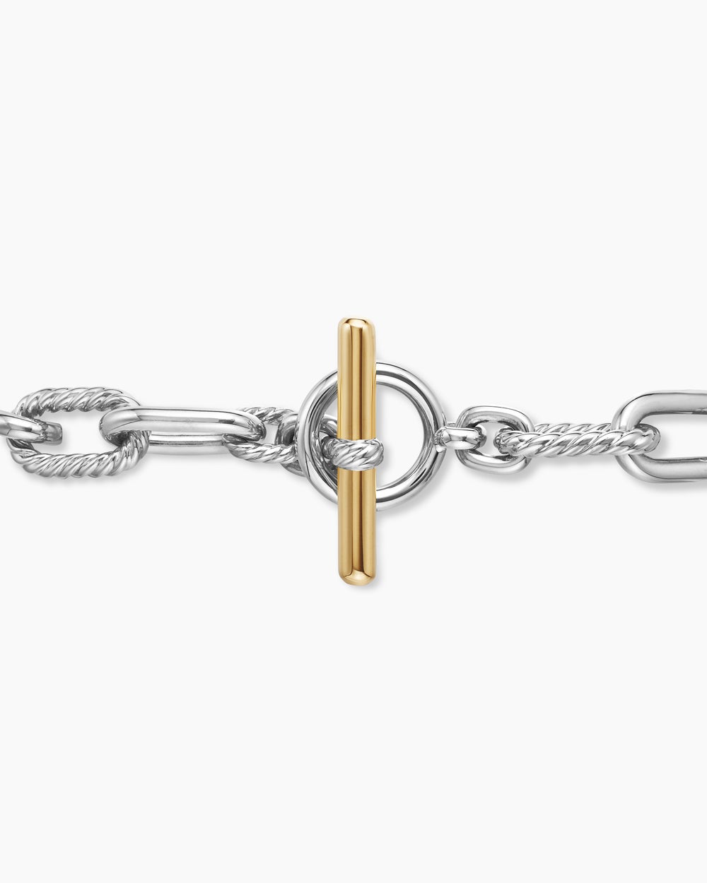 Bracelet chaîne à fermoir en T DY Madison en argent sterling avec or jaune 18 carats, 11 mm femmes