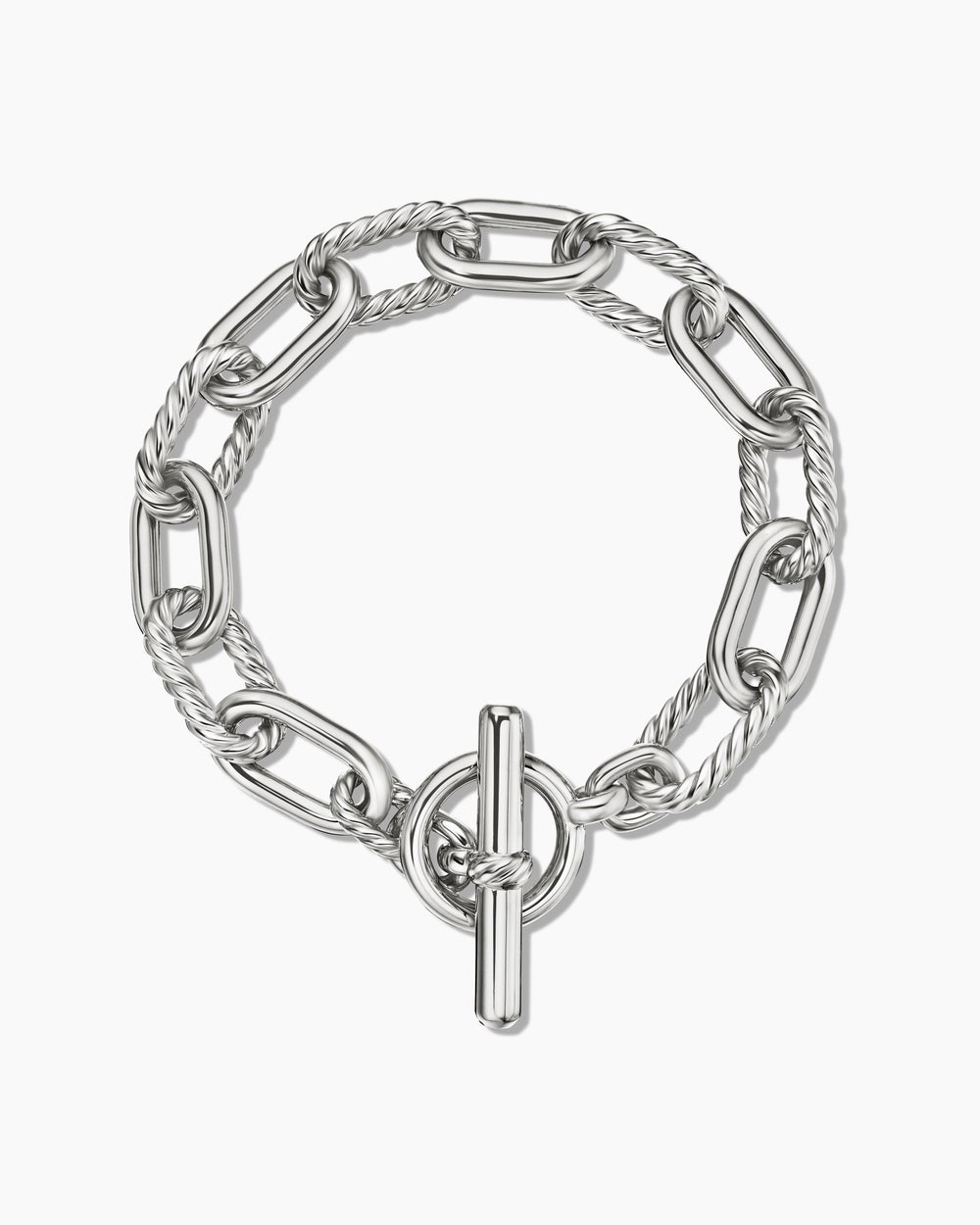 Bracelet chaîne à fermoir en T DY Madison en argent sterling, 11 mm pour femmes