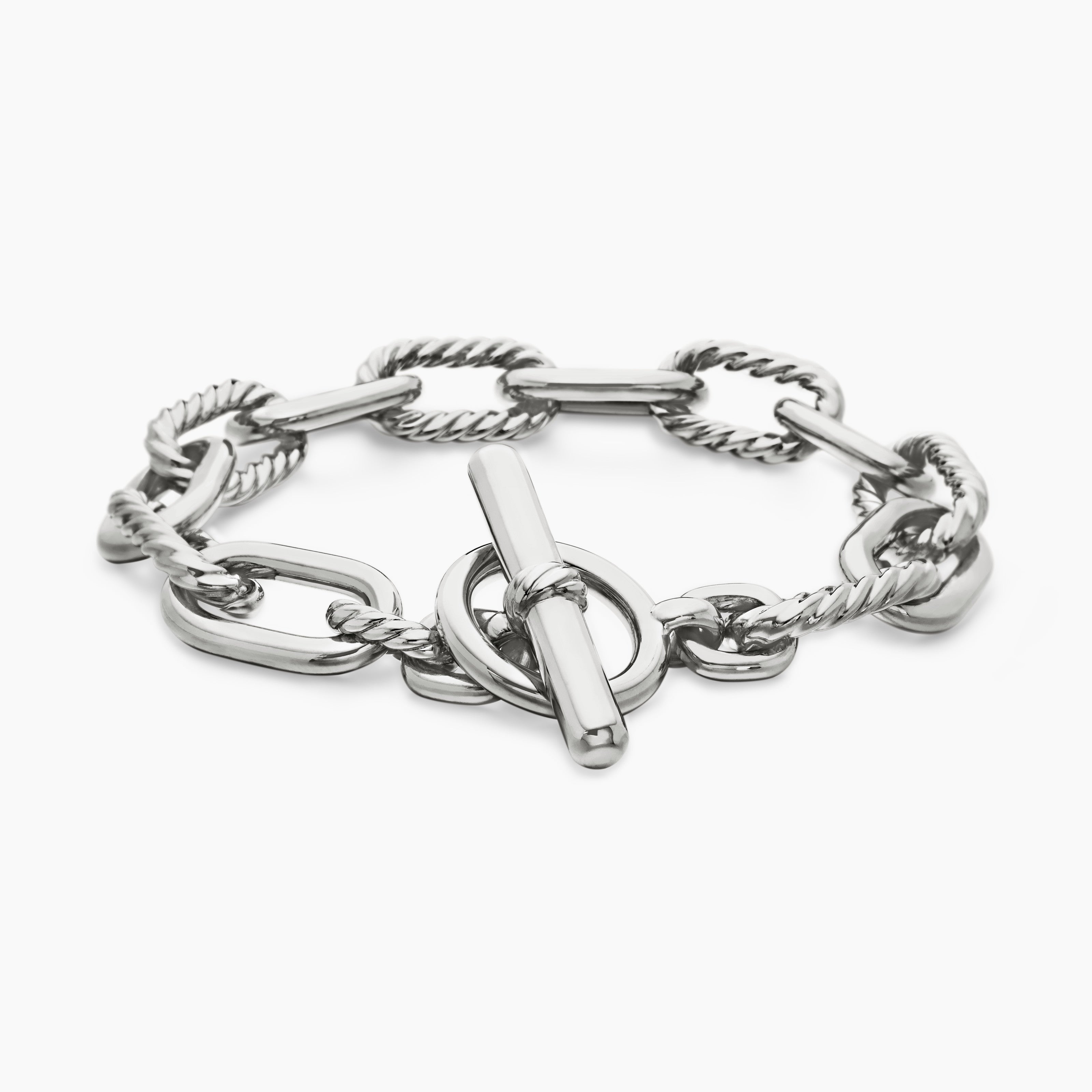 Womens DY Madison Toggle Chain Bracelet in Sterling Silver, 11mm