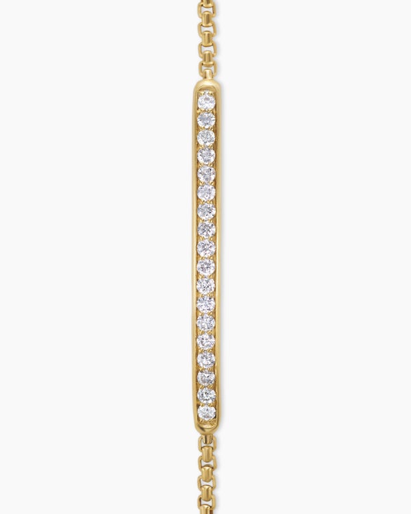 Bracelet à barre Petite Pavé en or jaune 18 carats avec diamants, 1,7 mm