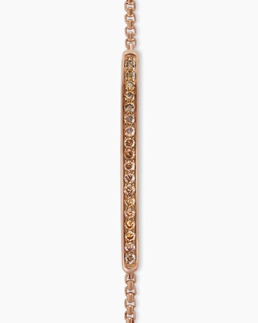 Petite Pavé Bar Bracelet in 18K Rose Gold with Cognac Diamonds