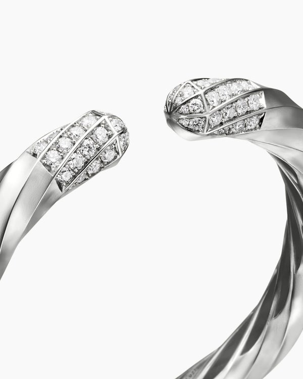 Cable Edge® Bracelet in Sterling Silver with Diamonds, 9mm