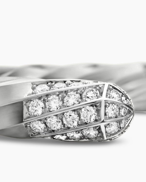 Cable Edge® Bracelet in Sterling Silver with Diamonds, 9mm