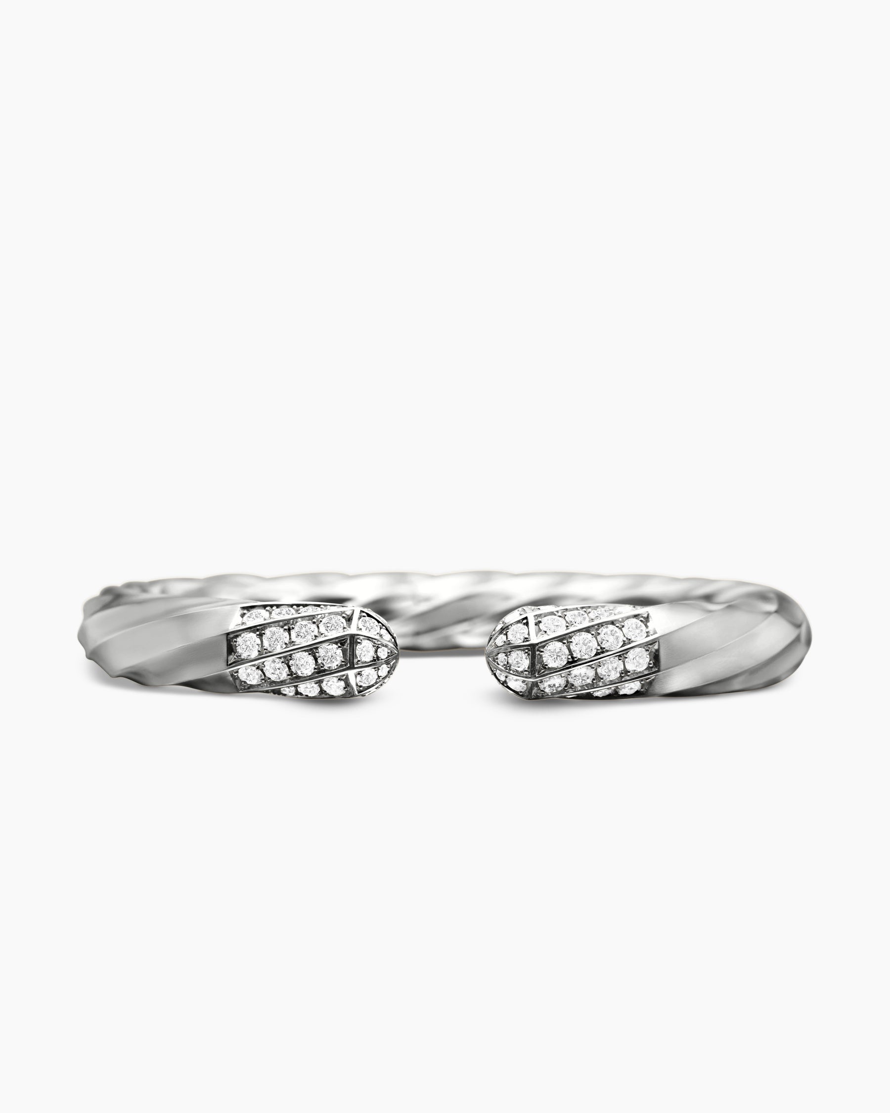 Cable Edge® Bracelet in Sterling Silver with Diamonds