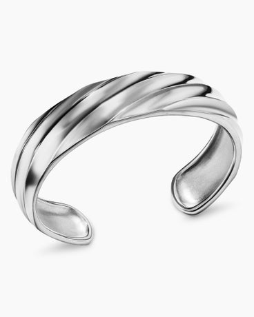 Cable Edge® Cuff Bracelet in Sterling Silver, 17mm