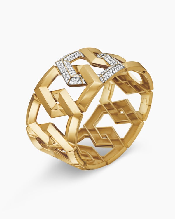 Carlyle™ Bracelet in 18K Yellow Gold with Diamonds, 32mm