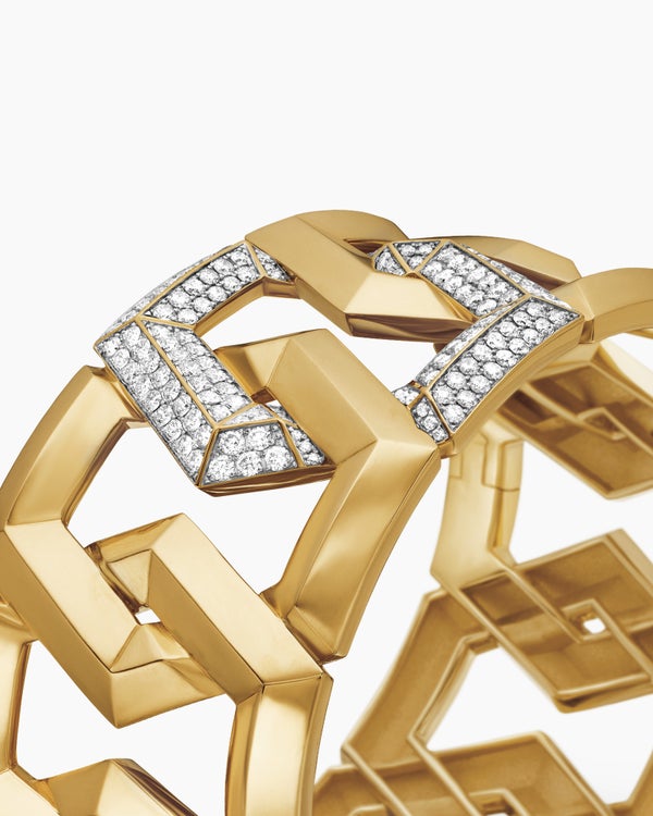 Carlyle™ Bracelet in 18K Yellow Gold with Diamonds, 32mm