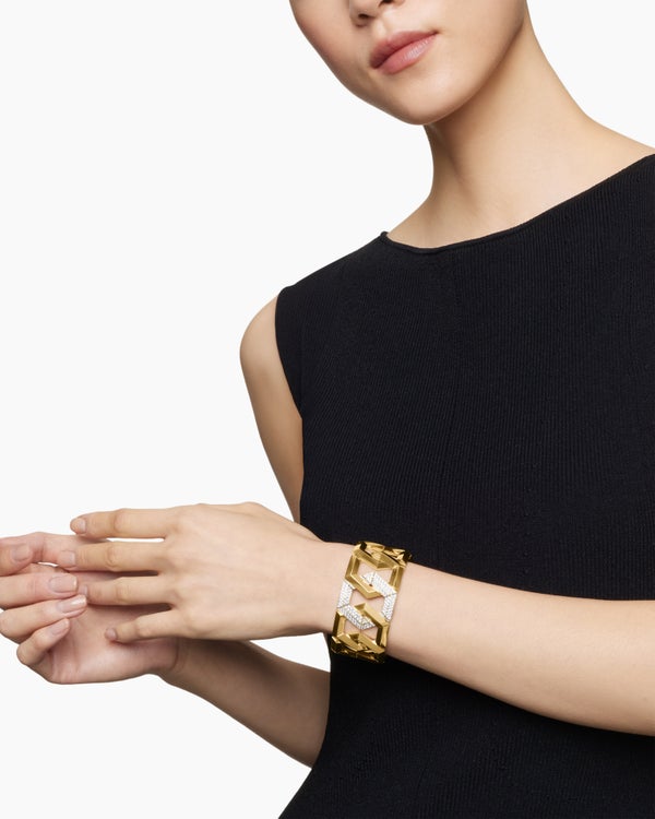 Carlyle™ Bracelet in 18K Yellow Gold with Diamonds, 32mm