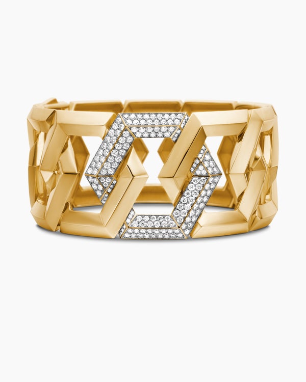 Carlyle™ Bracelet in 18K Yellow Gold with Diamonds, 32mm