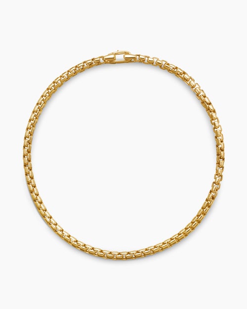 Womens DY Bel Aire Box Chain Bracelet in 18K Yellow Gold, 2.7mm