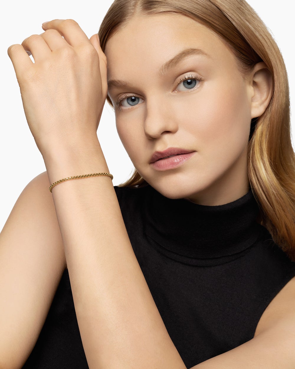 Womens DY Bel Aire Box Chain Bracelet in 18K Yellow Gold, 2.7mm