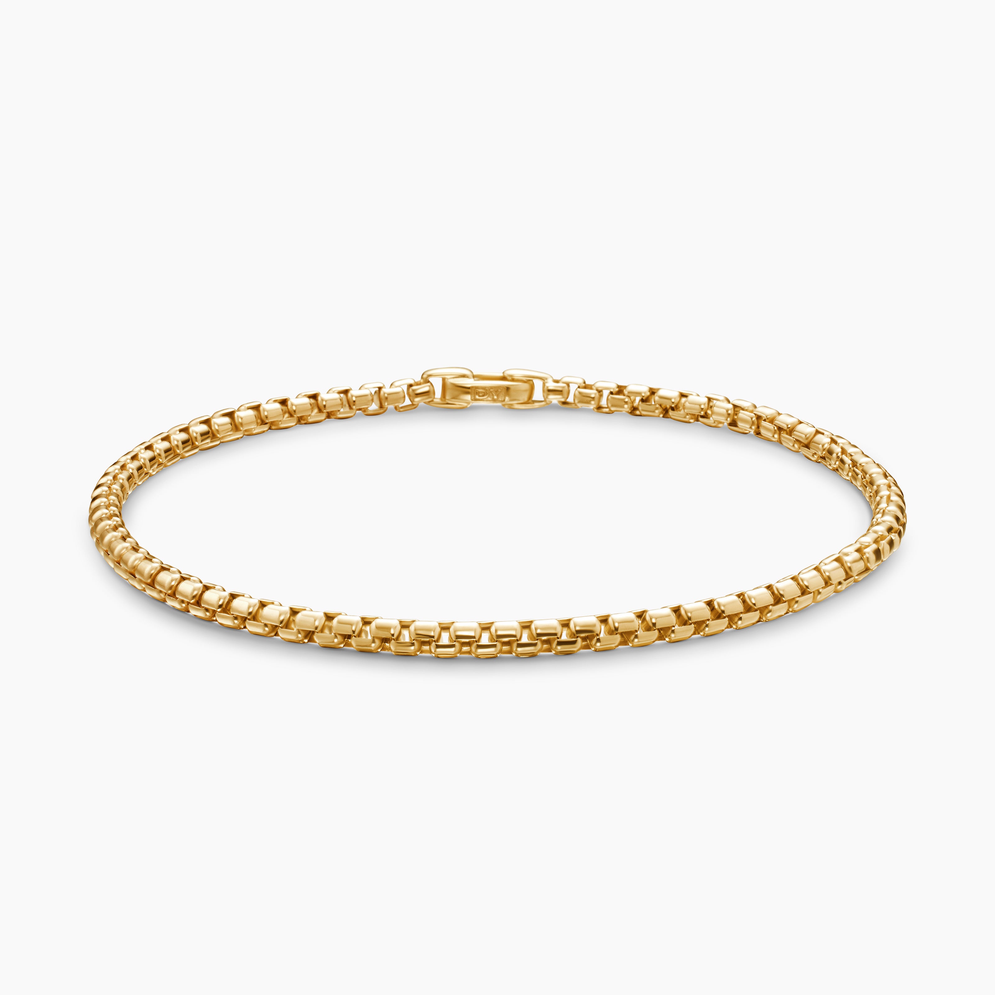 Womens DY Bel Aire Box Chain Bracelet in 18K Yellow Gold, 2.7mm