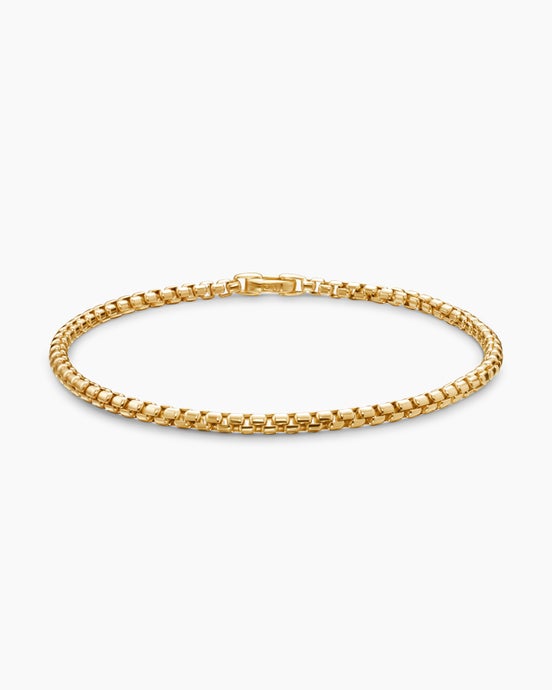 DY Bel Aire Box Chain Bracelet in 18ct Yellow Gold, 2.7mm