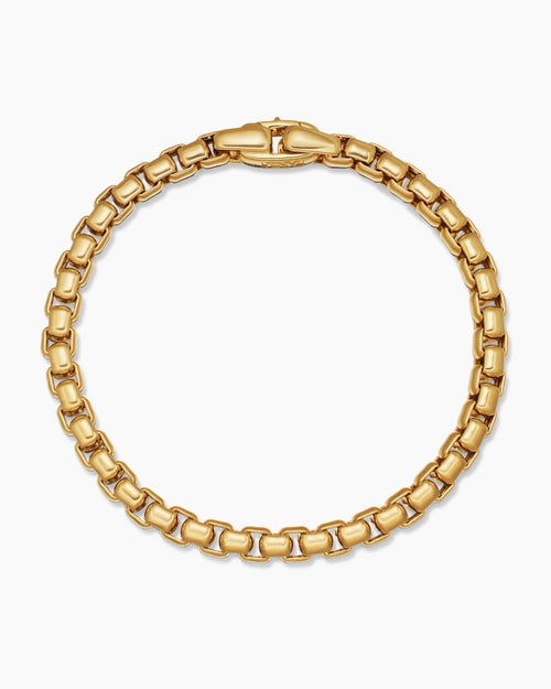 Womens DY Bel Aire Box Chain Bracelet in 18K Yellow Gold, 5.2mm