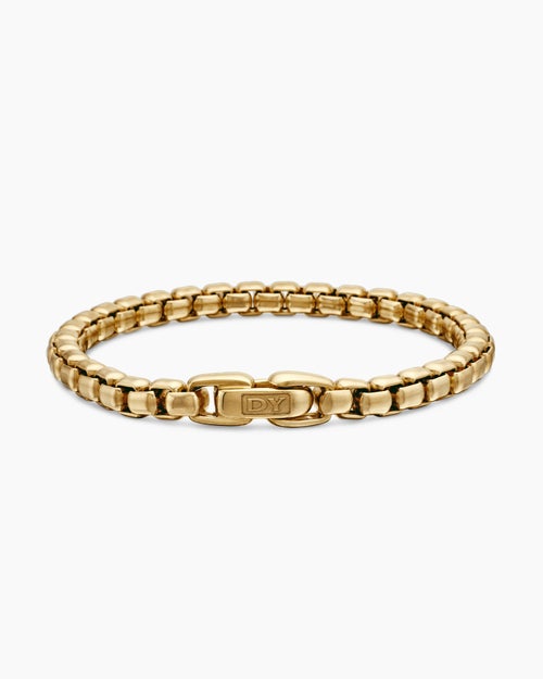 Womens DY Bel Aire Box Chain Bracelet in 18K Yellow Gold, 5.2mm