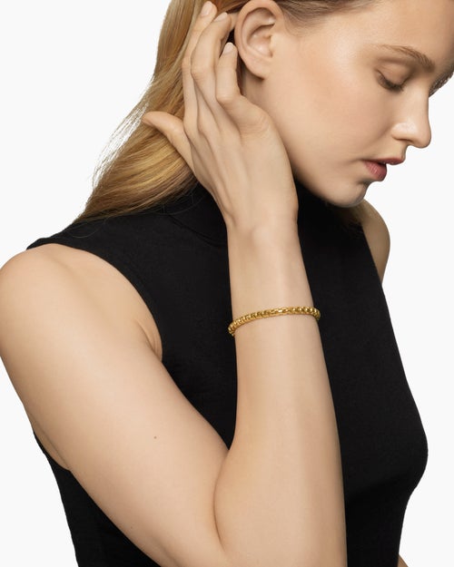 Womens DY Bel Aire Box Chain Bracelet in 18K Yellow Gold, 5.2mm