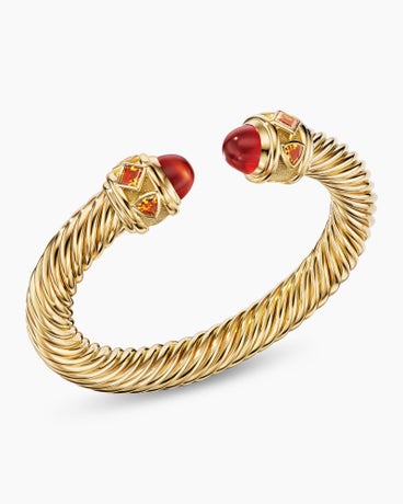 Renaissance® Cablespira Bracelet in 18K Yellow Gold with Carnelian and Madeira Citrine, 9mm