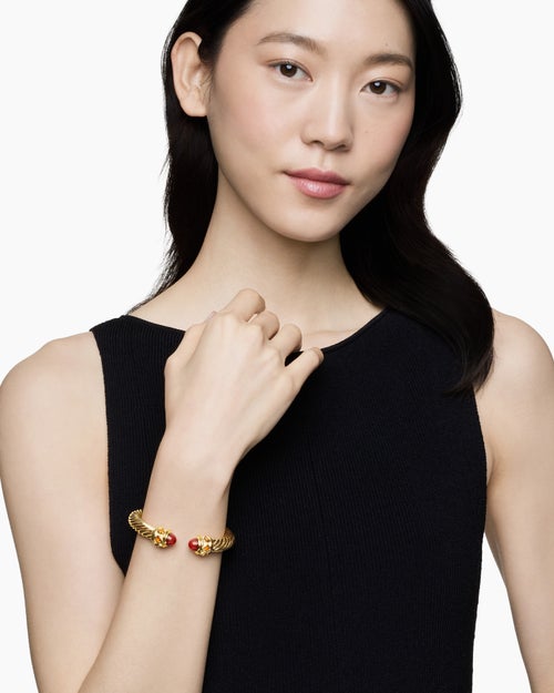 Womens Renaissance Cablespira Bracelet in 18K Yellow Gold, 9mm