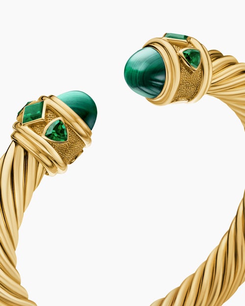 Womens Renaissance Cablespira Bracelet in 18K Yellow Gold, 9mm
