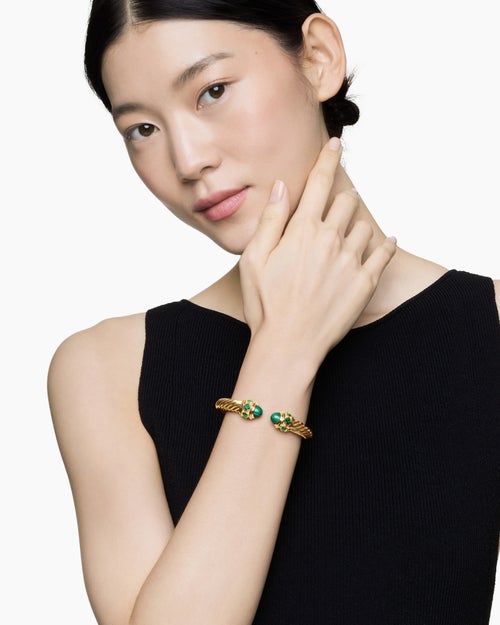 Womens Renaissance Cablespira Bracelet in 18K Yellow Gold, 9mm