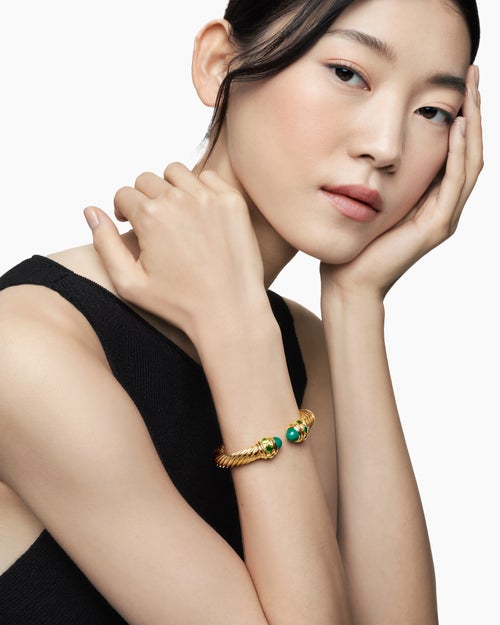 Womens Renaissance Cablespira Bracelet in 18K Yellow Gold, 9mm