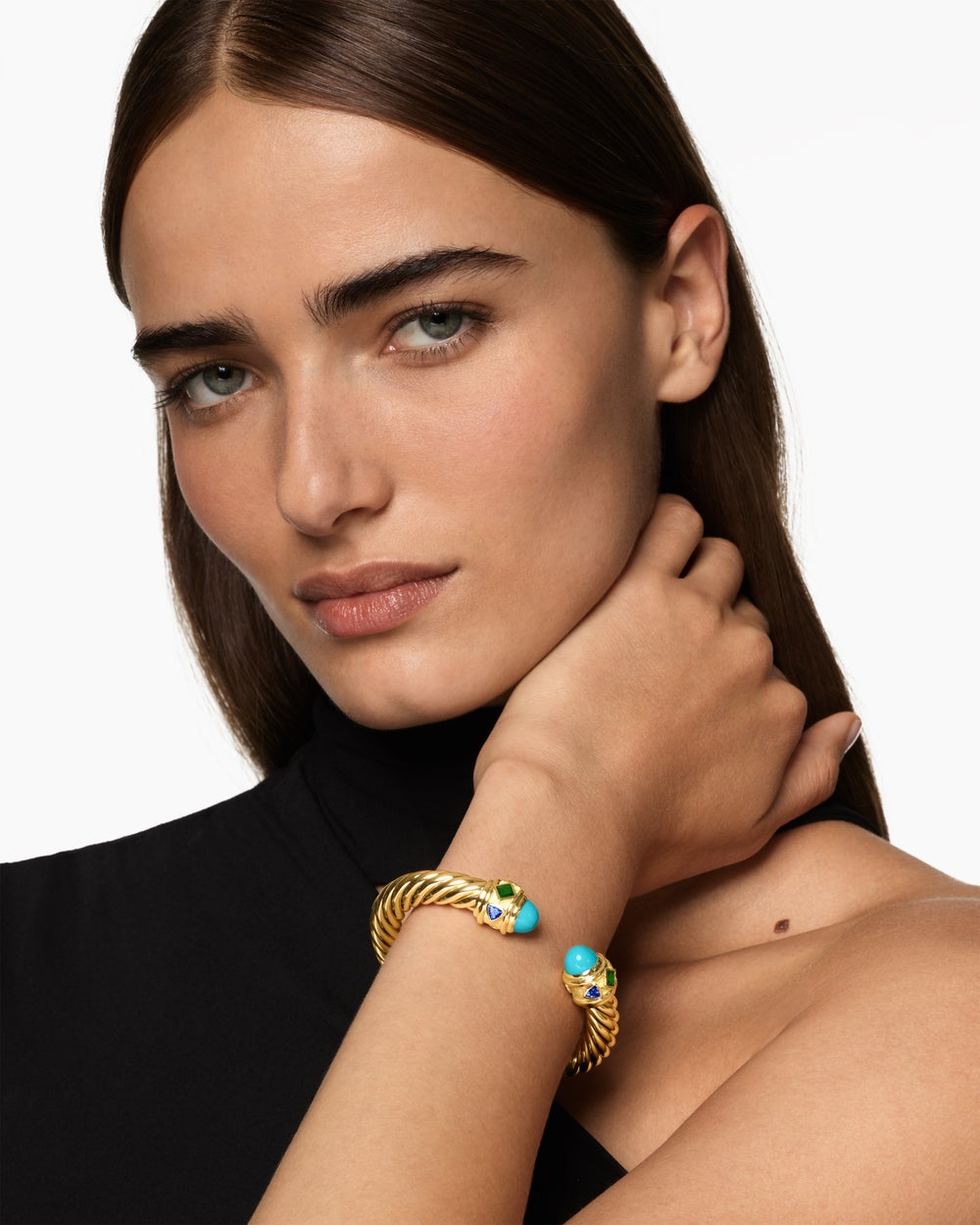 Womens Renaissance Cablespira Bracelet in 18K Yellow Gold, 9mm