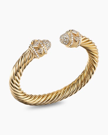 Renaissance® Cablespira Bracelet in 18K Yellow Gold with Diamonds, 9mm