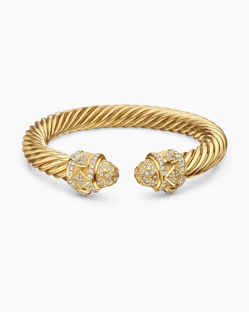 Womens Renaissance® Cablespira® Bracelet in 18K Yellow Gold with Diamonds, 9mm