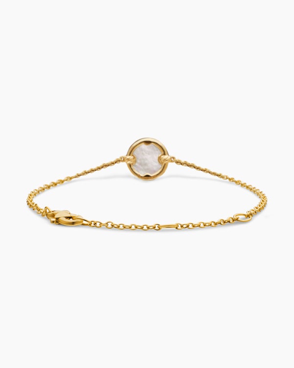 Petite DY Elements® Center Station Chain Bracelet in 18K Yellow Gold with Mother of Pearl and Diamonds, 11mm