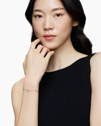 Petite DY Elements® Center Station Chain Bracelet in 18K Yellow Gold with Mother of Pearl and Diamonds, 11mm