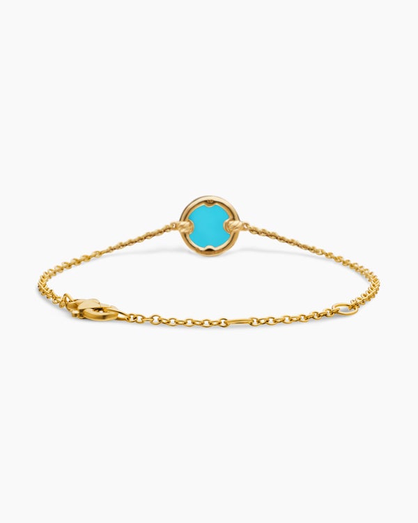 Petite DY Elements® Centre Station Chain Bracelet in 18K Yellow Gold with Turquoise and Diamonds, 11mm