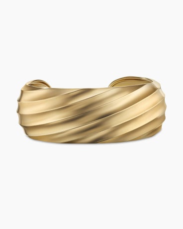 Cable Edge® Cuff Bracelet in 18K Yellow Gold, 24mm