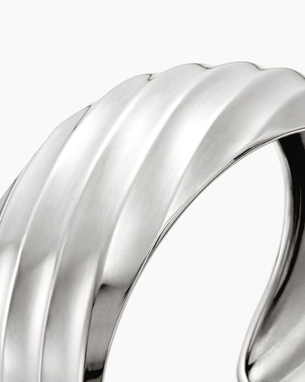 Cable Edge Cuff Bracelet in Sterling Silver, 24mm