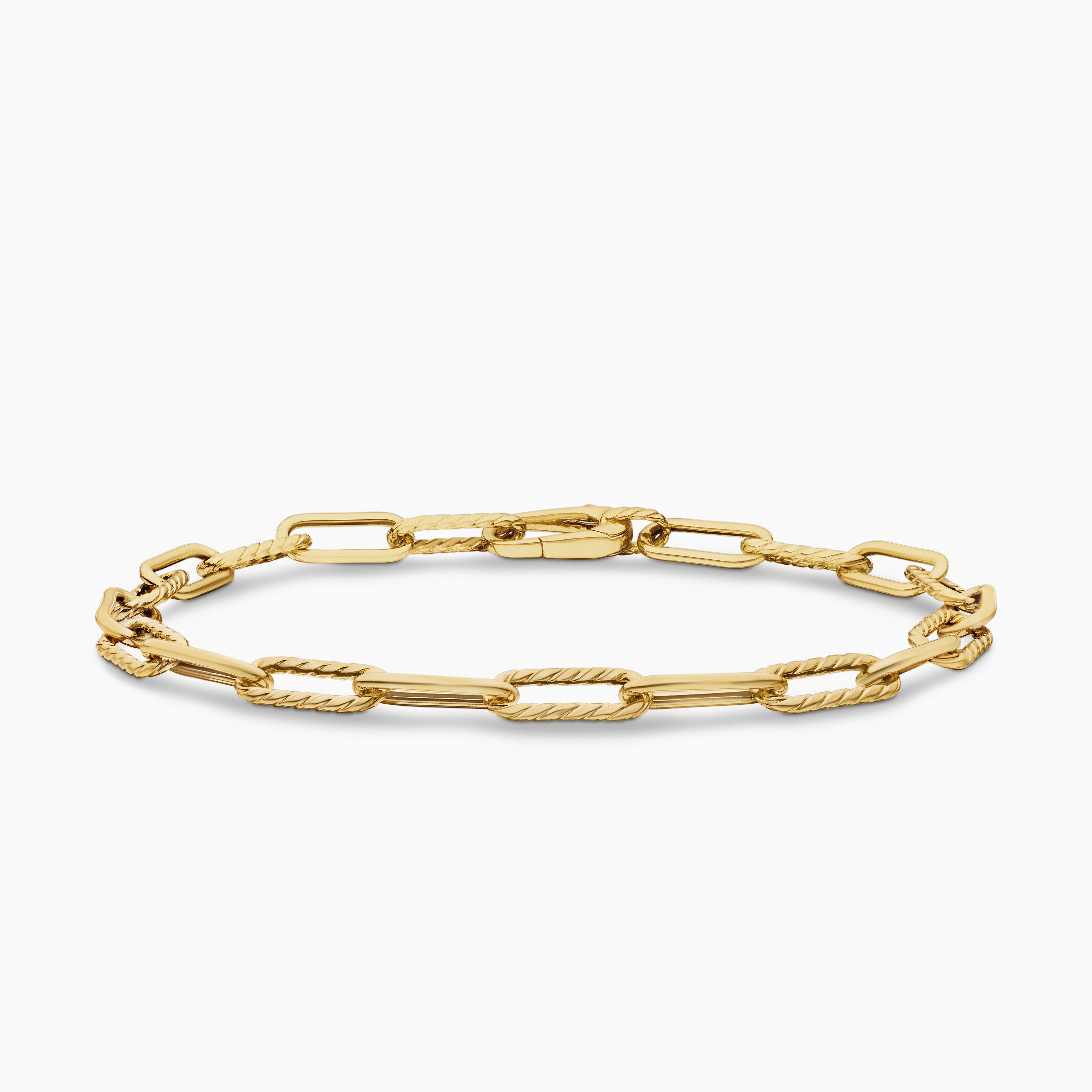 Womens DY Madison Chain Bracelet in 18K Yellow Gold, 4mm